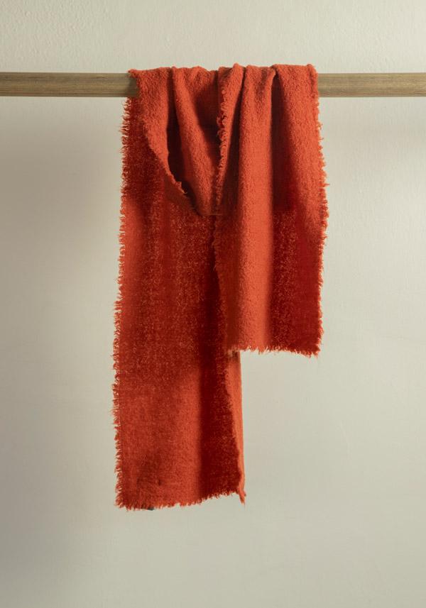 Rose & Lini FALIERO SARTI WOOL & CASHMERE “ALEXINA” ORANGE SCARF Spedizione gratuita