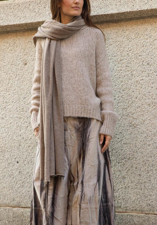 Rose & Lini FALIERO SARTI CASHMERE & WOOL “DUDI” TAUPE SCARF Outlet