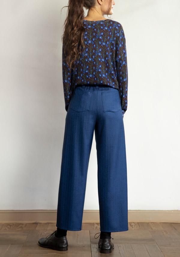 Rose & Lini BARBARA TANI WOOL “PANTS 462 LANA” BLUE Hotsell