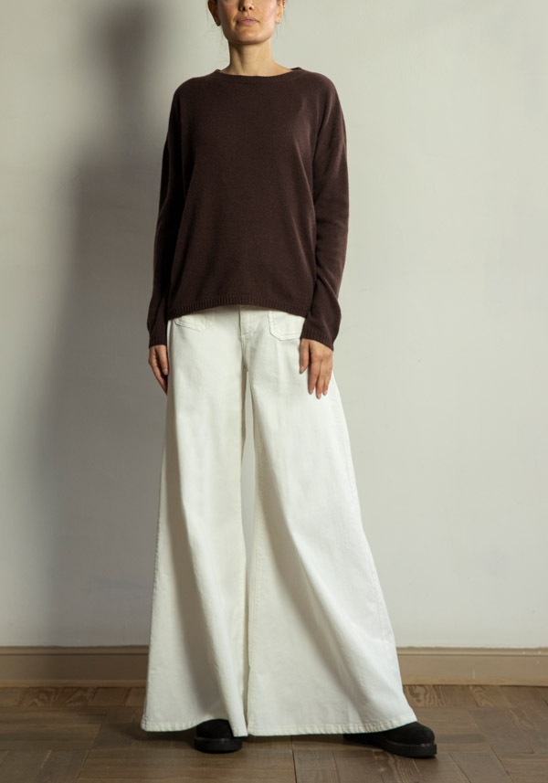 Rose & Lini PS. DON’T FORGET ME “GRACE DYED” WIDE LEG PANTS MILK Vendita Calda
