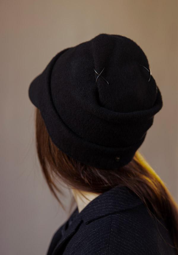 Rose & Lini YESEY “MINI FBI” BLACK WOOL HAT Vendita