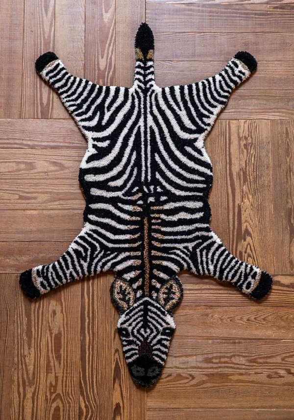 Rose & Lini DOING GOODS “STRIPEY ZEBRA” SMALL RUG In Linea