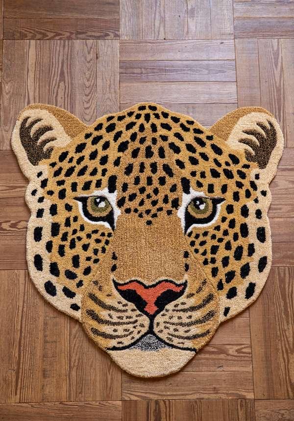 Rose & Lini DOING GOODS “HIMANI LEOPARD HEAD” LARGE RUG Convenienza