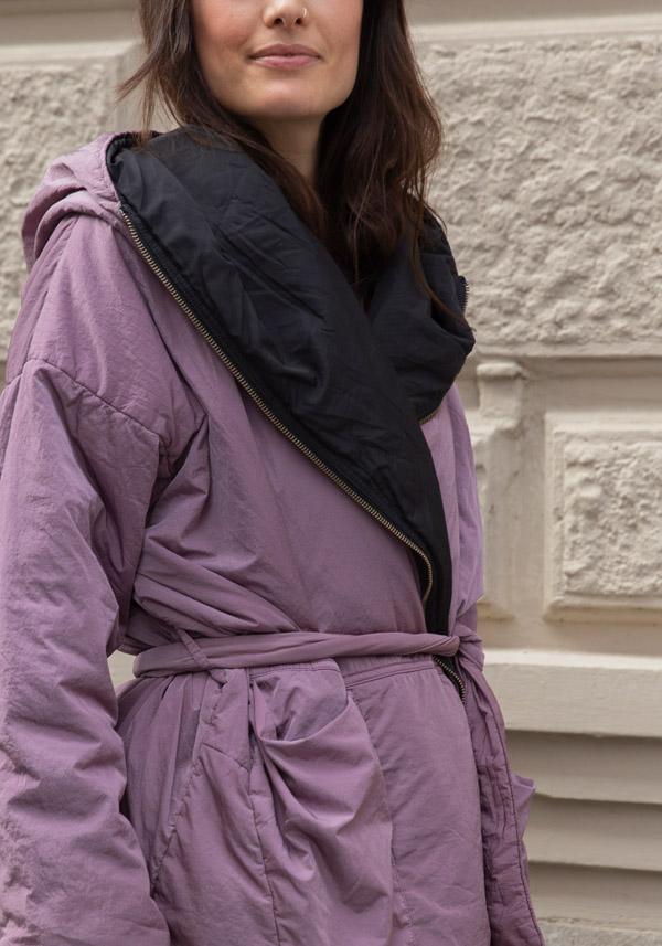 Rose & Lini KIMONORAIN REVERSIBLE “BASIC” JACKET POWDER & BLACK Presa
