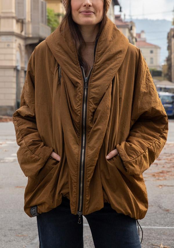 Rose & Lini KIMONORAIN REVERSIBLE “KIMONO HOODIE” JACKET TOFFEE & BLACK Economico