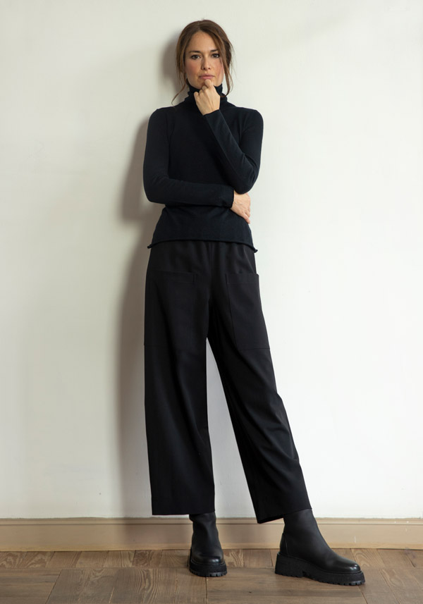 Rose & Lini SAVERIO PALATELLA CASHMERE “LIGTH-WEIGHT CREW NECK” BLACK KNIT Online