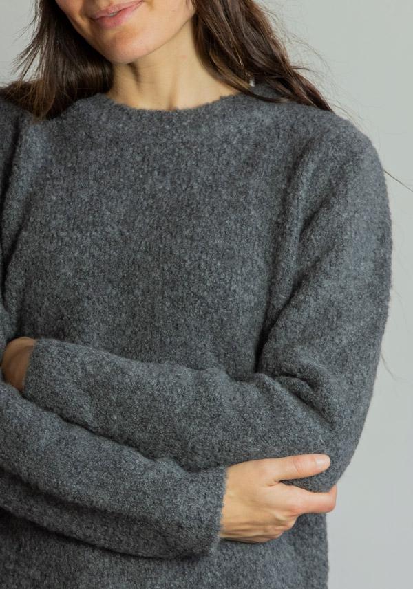 Rose & Lini SAVERIO PALATELLA CASHMERE & SILK “CREW NECK BOXY” GREY KNIT Offerte