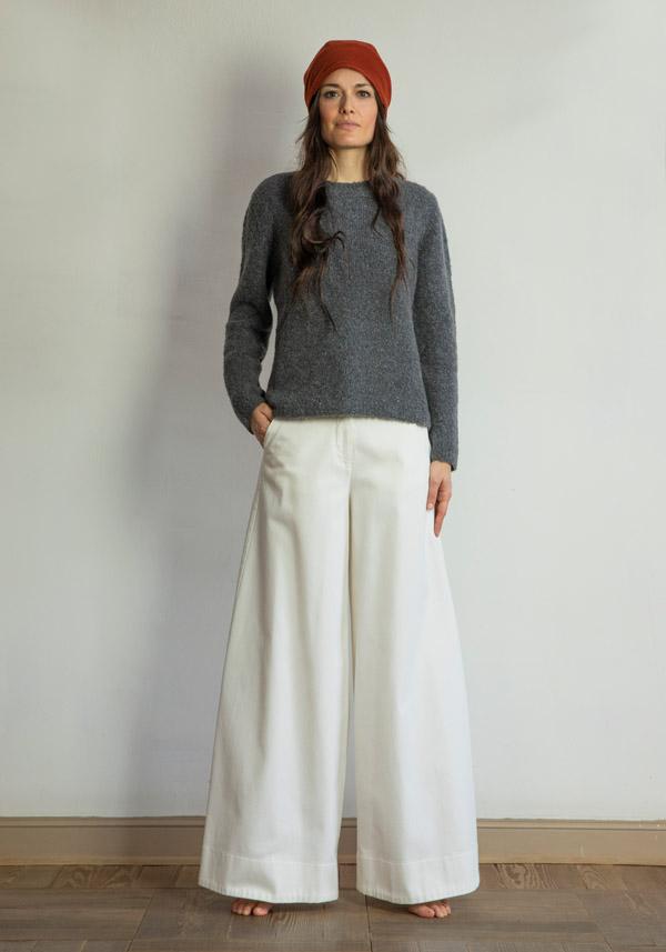 Rose & Lini SAVERIO PALATELLA CASHMERE & SILK “CREW NECK BOXY” GREY KNIT Offerte