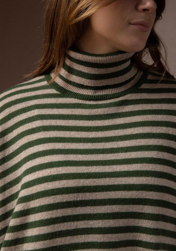 Rose & Lini ABSOLUT CASHMERE “PONCHO JOANNA” STRIPES Vendita Calda