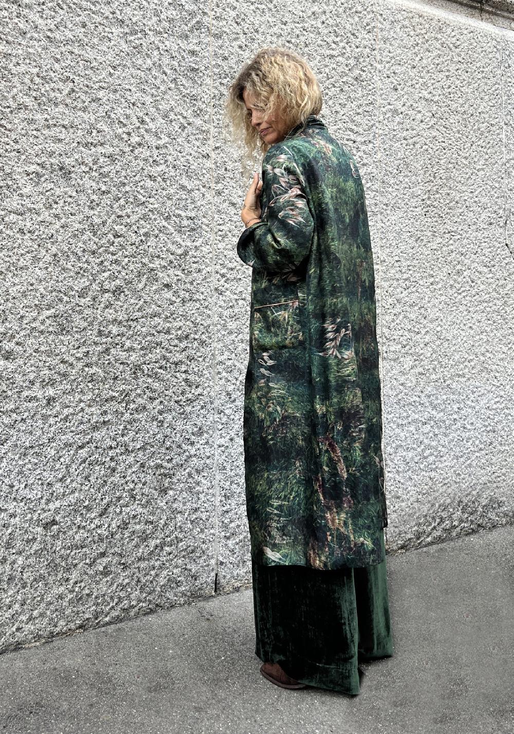 Rose & Lini BOKJA SILK “ROBE” REVERSIBLE GARDEN KIMONO Vendita Economica