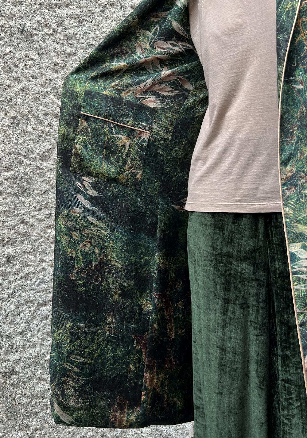 Rose & Lini BOKJA SILK “ROBE” REVERSIBLE GARDEN KIMONO Vendita Economica