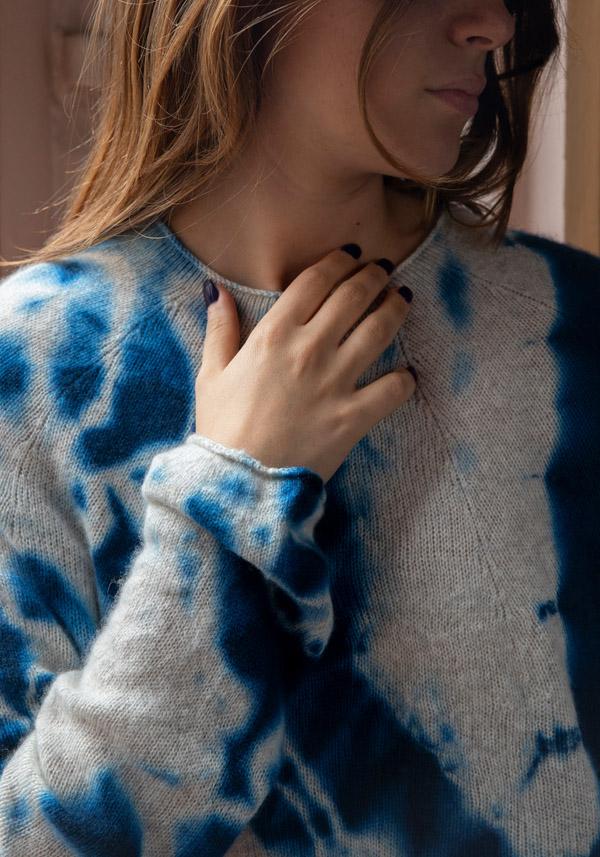 Rose & Lini SUZUSAN CASHMERE “PULL 3028” BLUE & GREY I Più Venduti