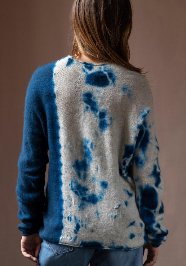 Rose & Lini SUZUSAN CASHMERE “PULL 3028” BLUE & GREY I Più Venduti