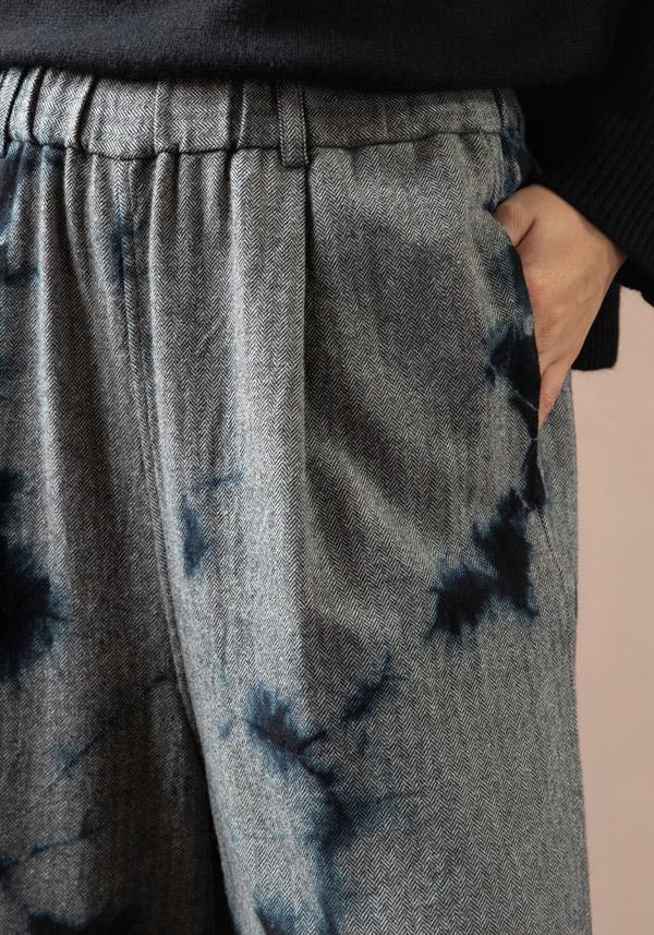 Rose & Lini SUZUSAN WOOL & CASHMER “PANTS 5041” BLACK & GREY Italy