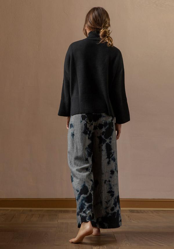 Rose & Lini SUZUSAN WOOL & CASHMER “PANTS 5041” BLACK & GREY Italy