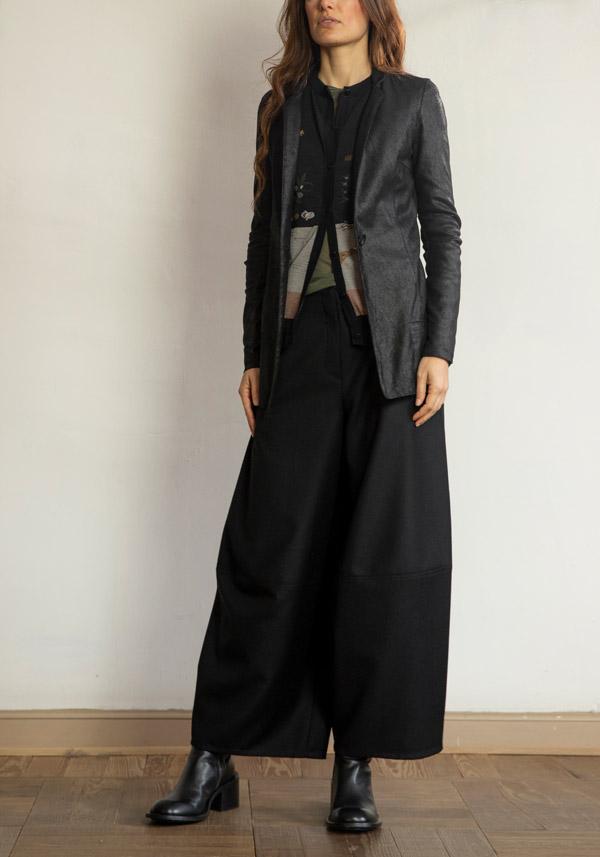 Rose & Lini BARBARA TANI WOOL “PANTS 465 LANA” BLACK In Linea