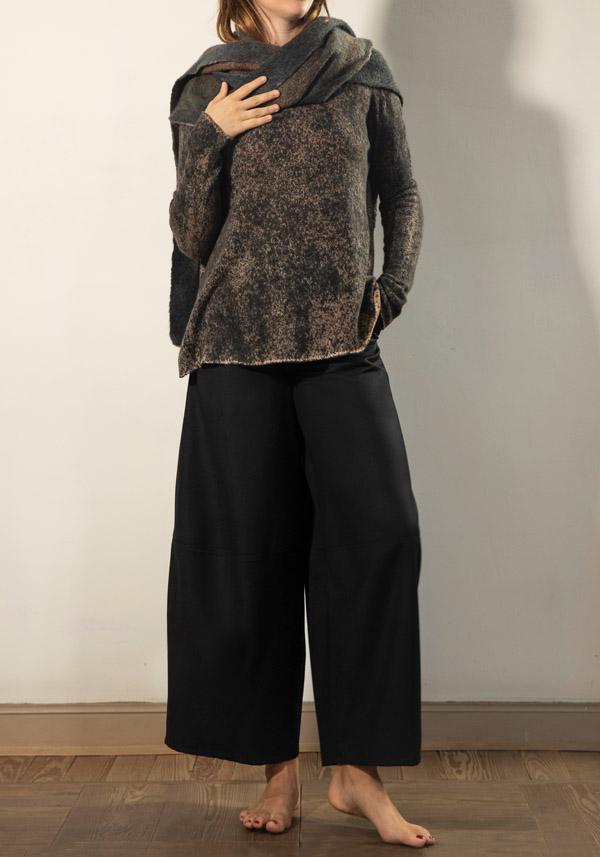 Rose & Lini BARBARA TANI WOOL “PANTS 465 LANA” BLACK In Linea