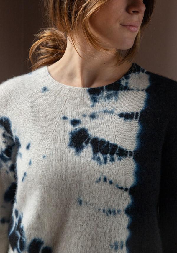 Rose & Lini SUZUSAN CASHMERE “PULL 3027” BLACK & NATURAL Negozi Online