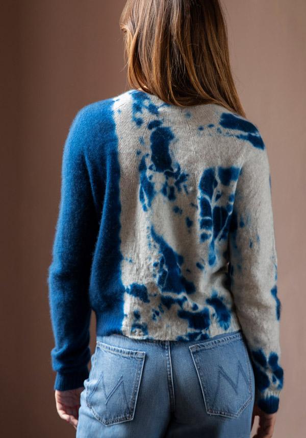 Rose & Lini SUZUSAN CASHMERE “PULL 3027” BLUE & GREY Acquista Ora