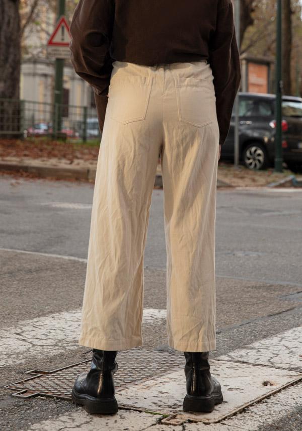 Rose & Lini RISA NAKAMURA COTTON “TROUSERS D” WHITE Fino Al -60%