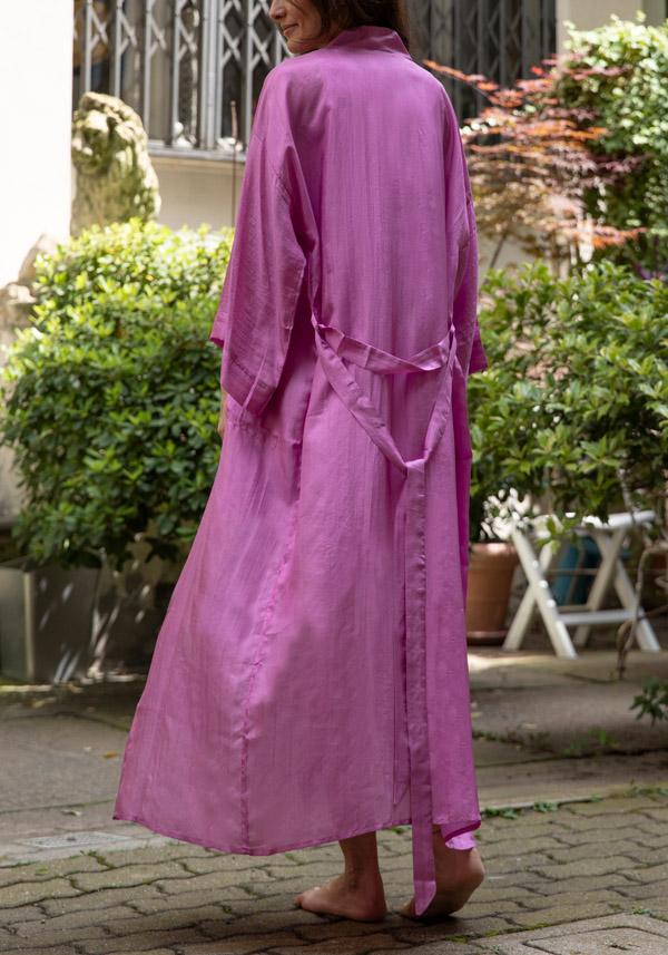 Rose & Lini THE ROSE IBIZA SILK “GOWN KIMONO” HOT PINK Prezzo Ridotto