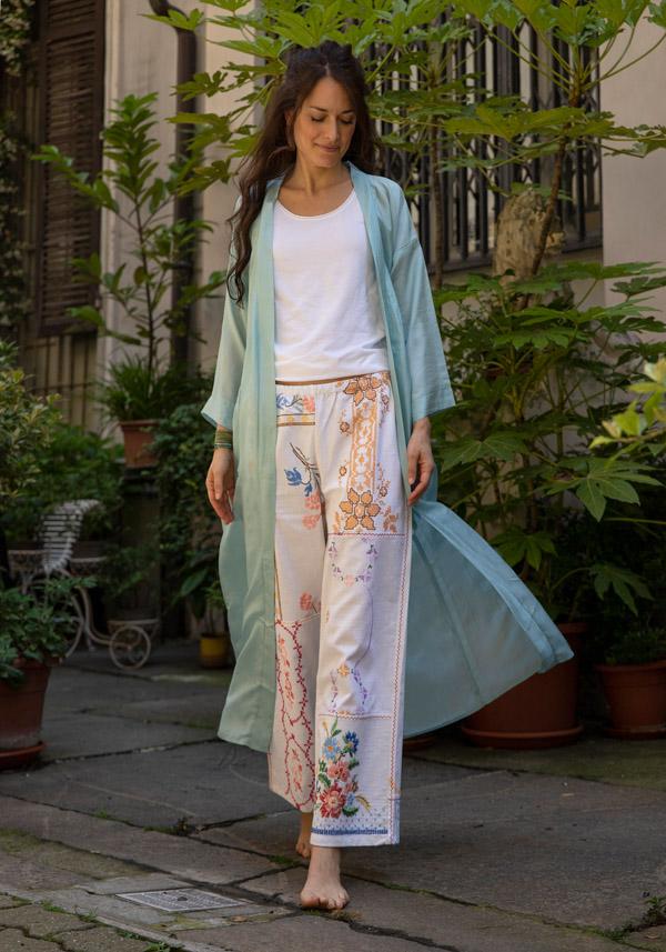 Rose & Lini THE ROSE IBIZA SILK “GOWN KIMONO” SKY Convenienza