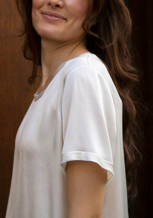 Rose & Lini INBACX SILK “MALI” WHITE SHIRT Presa