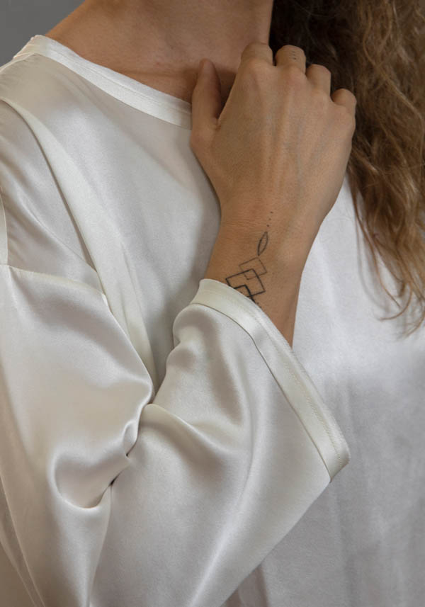 Rose & Lini INBACX SILK “MALTA” WHITE SHIRT Sconto