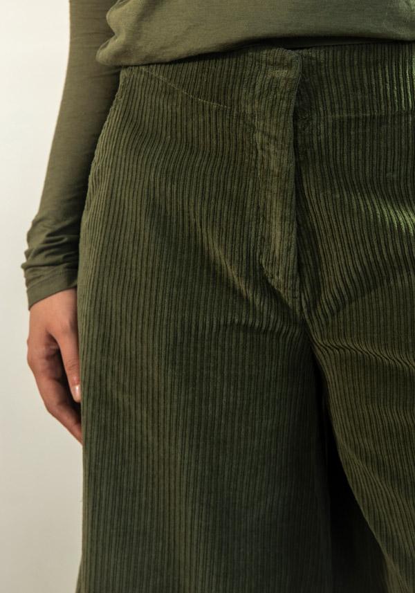 Rose & Lini BARBARA TANI “PANTS 465 V03” CORDUROY MILITARY Offerta