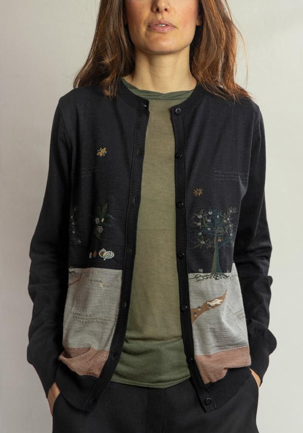 Rose & Lini ANTIPAST COTTON & CASHMERE “CARDIGAN NF104-790” BLACK Online