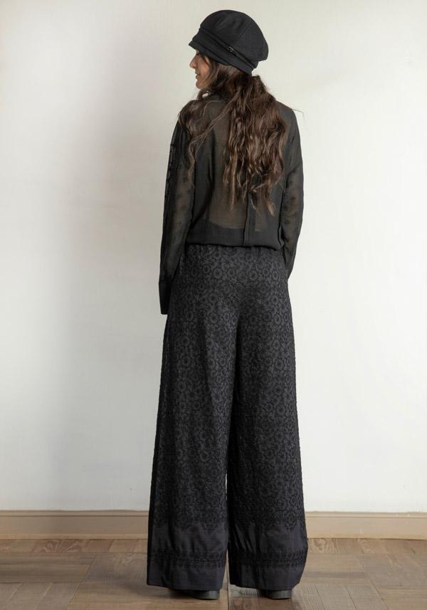 Rose & Lini ANTIPAST COTTON & SILK EMBROIDERED “TROUSERS EP210” BLACK Outlet
