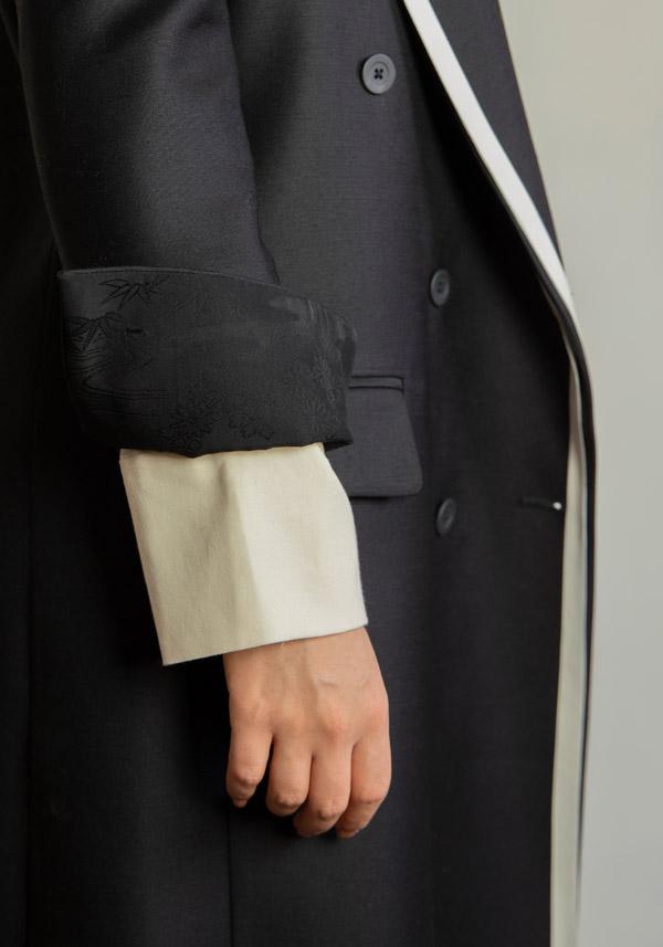 Rose & Lini IBRIGU UNIQUE SILK COAT “920” BLACK Vendita Economica