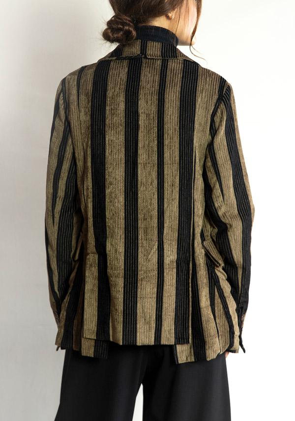 Rose & Lini ALEKSANDR MANAMIS STRIPED “JACKET 1692” BLACK & BROWN I Più Venduti