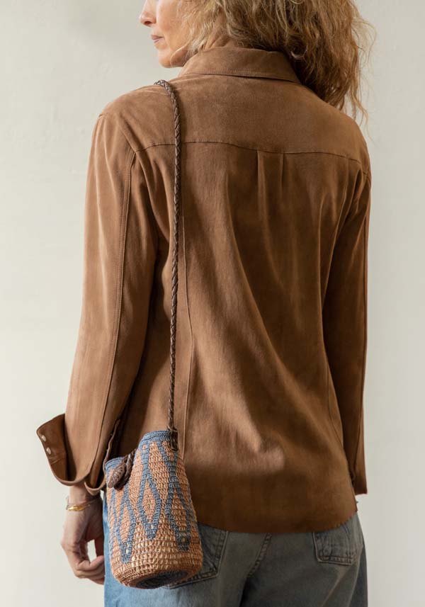 Rose & Lini DAD MILANO SUEDE “WESTERN SHIRT” CARAMEL Moda
