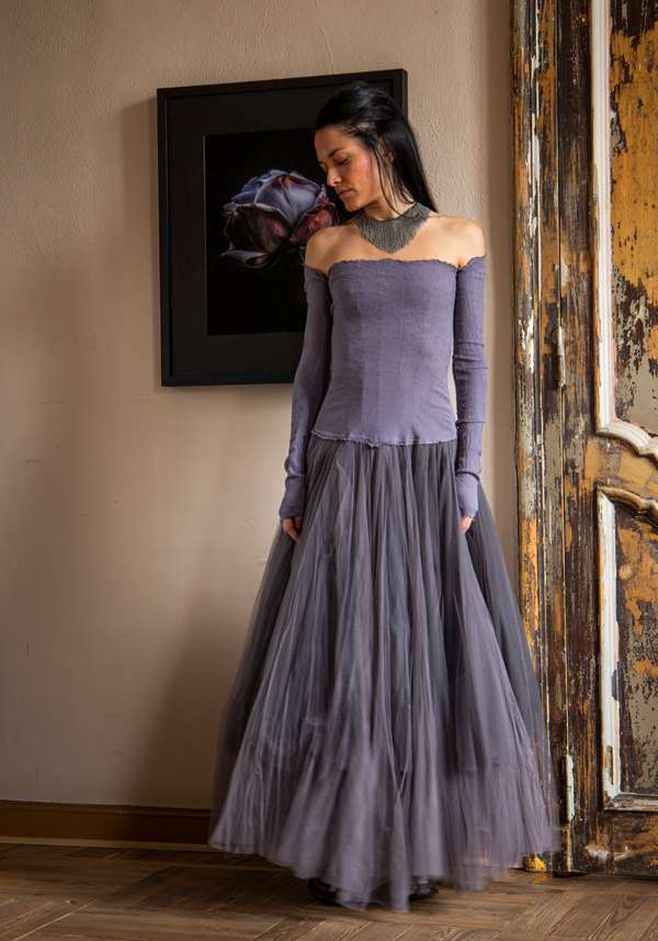 Rose & Lini MARC LE BIHAN “ROBE 21908” LILAC MAXI DRESS In Linea