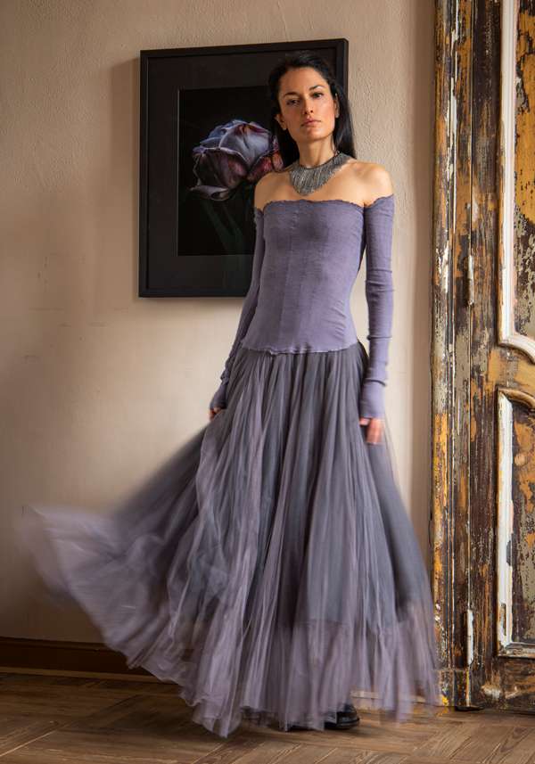 Rose & Lini MARC LE BIHAN “ROBE 21908” LILAC MAXI DRESS In Linea