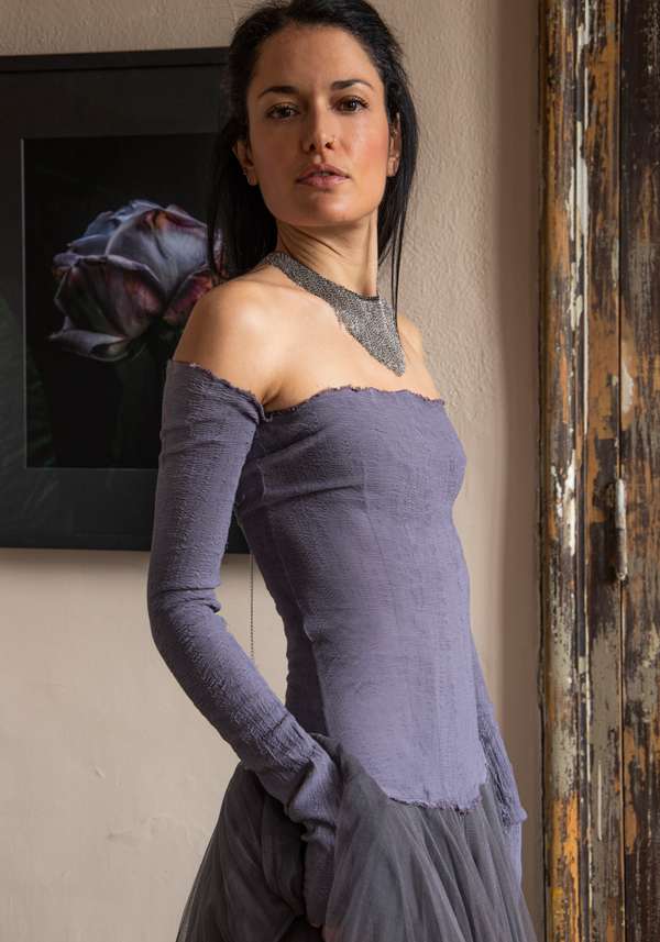 Rose & Lini MARC LE BIHAN “ROBE 21908” LILAC MAXI DRESS In Linea