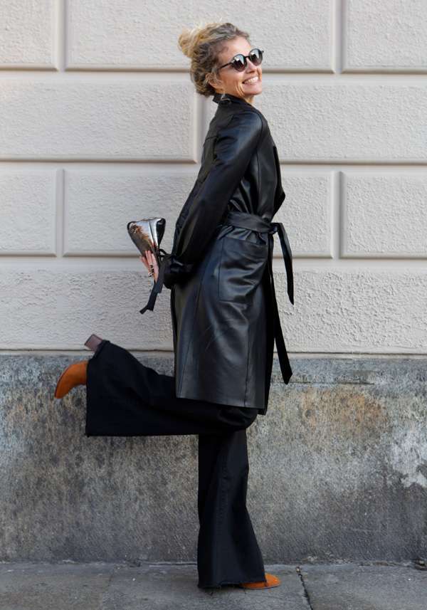Rose & Lini GIORGIO BRATO BLACK LEATHER TRENCH 13036 Promozione Limitata
