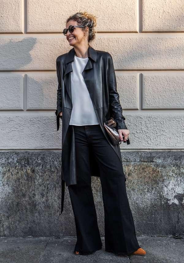 Rose & Lini GIORGIO BRATO BLACK LEATHER TRENCH 13036 Promozione Limitata