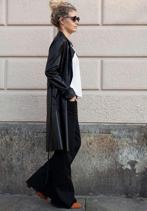 Rose & Lini GIORGIO BRATO BLACK LEATHER TRENCH 13036 Promozione Limitata