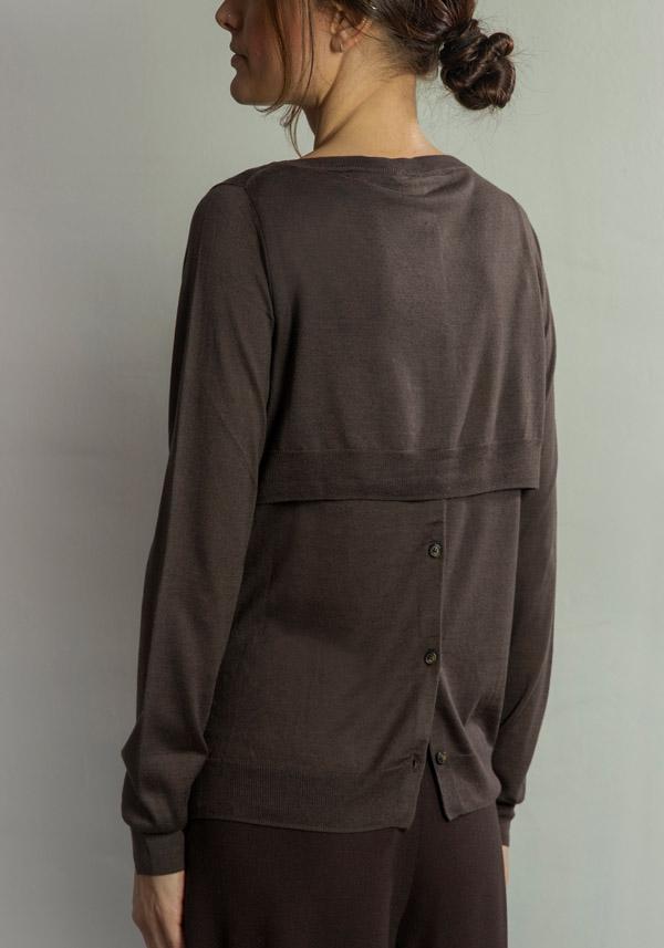 Rose & Lini STEFANO MORTARI SILK & CASHMERE “SWEATER 5105” BROWN Sottocosto
