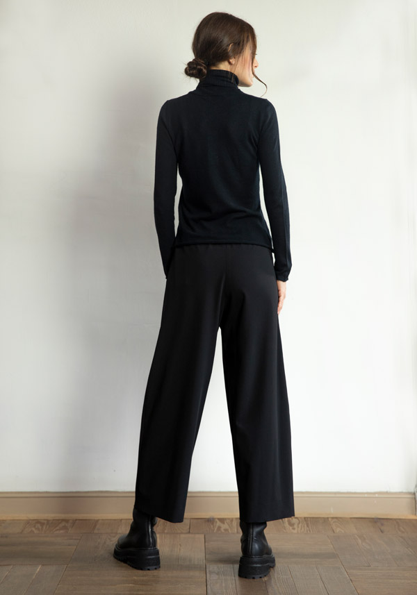 Rose & Lini CRISTINA BONFANTI WOOL “BRENTA” BLACK PANTS Novità