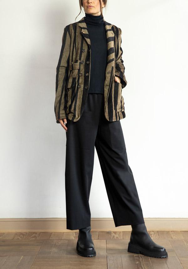 Rose & Lini CRISTINA BONFANTI WOOL “BRENTA” BLACK PANTS Novità
