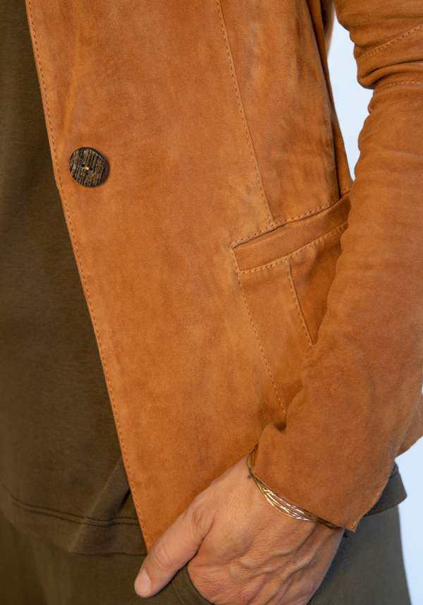 Rose & Lini GIORGIO BRATO CAMEL SUEDE JACKET 9593 Sconto
