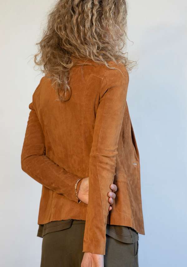 Rose & Lini GIORGIO BRATO CAMEL SUEDE JACKET 9593 Sconto