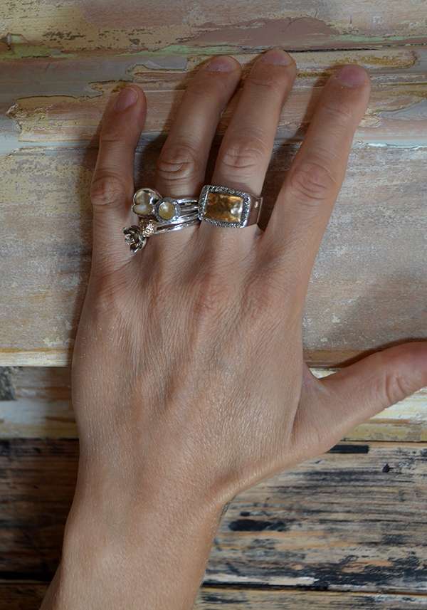 Rose & Lini ROSAMARIA SILVER GOLD & DIAMONDS “NASMA” RING Pezzi Unici