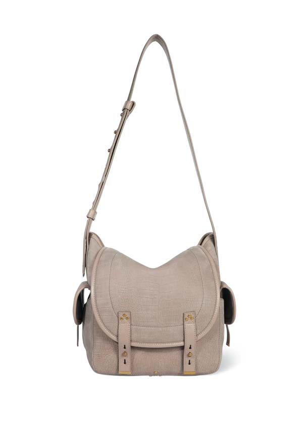 Rose & Lini JÉRÔME DREYFUSS “STAN L” CROCO STONE SHOULDER BAG Sostegno trimestrale