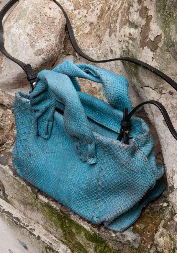 Rose & Lini SIMONA TAGLIAFERRI LIGHT BLUE PYTHON MINI SOFT BAG 2025