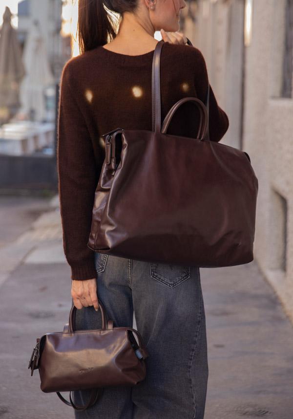 Rose & Lini MARSÈLL “MINI ORIZZONTE” MORO BROWN LEATHER BAG 50% di sconto con spedizione gratuita