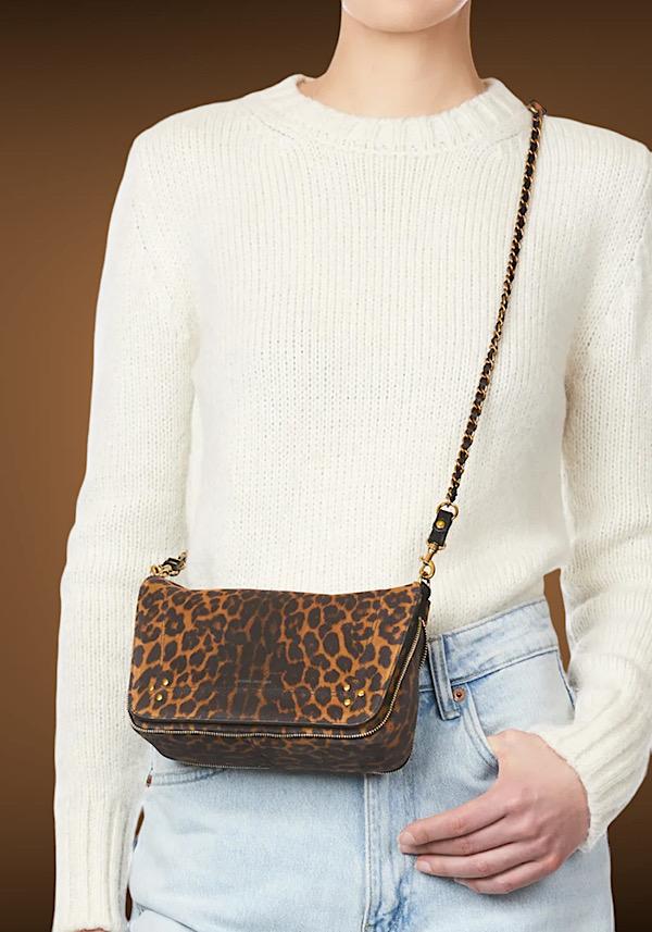 Rose & Lini JÉRÔME DREYFUSS “BOBI S” LEOPARD SUEDE LEATHER BAG Limitato a 3 giorni